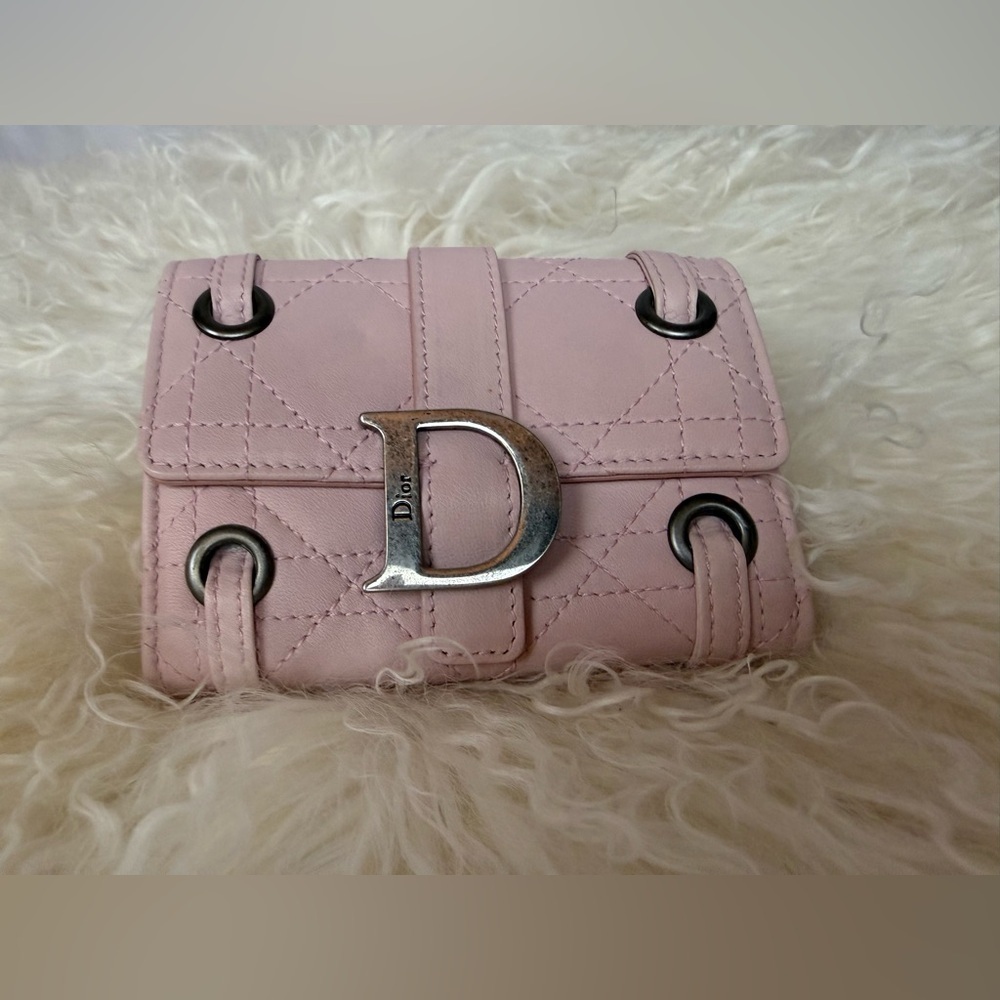 NWT Dior Light Pink Quilted Wallet